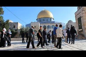 اقتحمت مجموعة من المستوطنين صباح الأحد ساحات المسجد الأقصى المبارك - الحرم القدسي الشريف بمدينة القدس المحتلة.