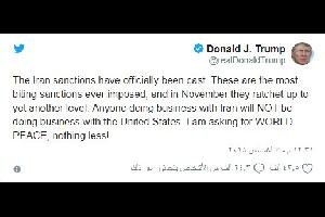 ترامب: أي شخص يعمل مع إيران لن يعمل مع الولايات المتحدة