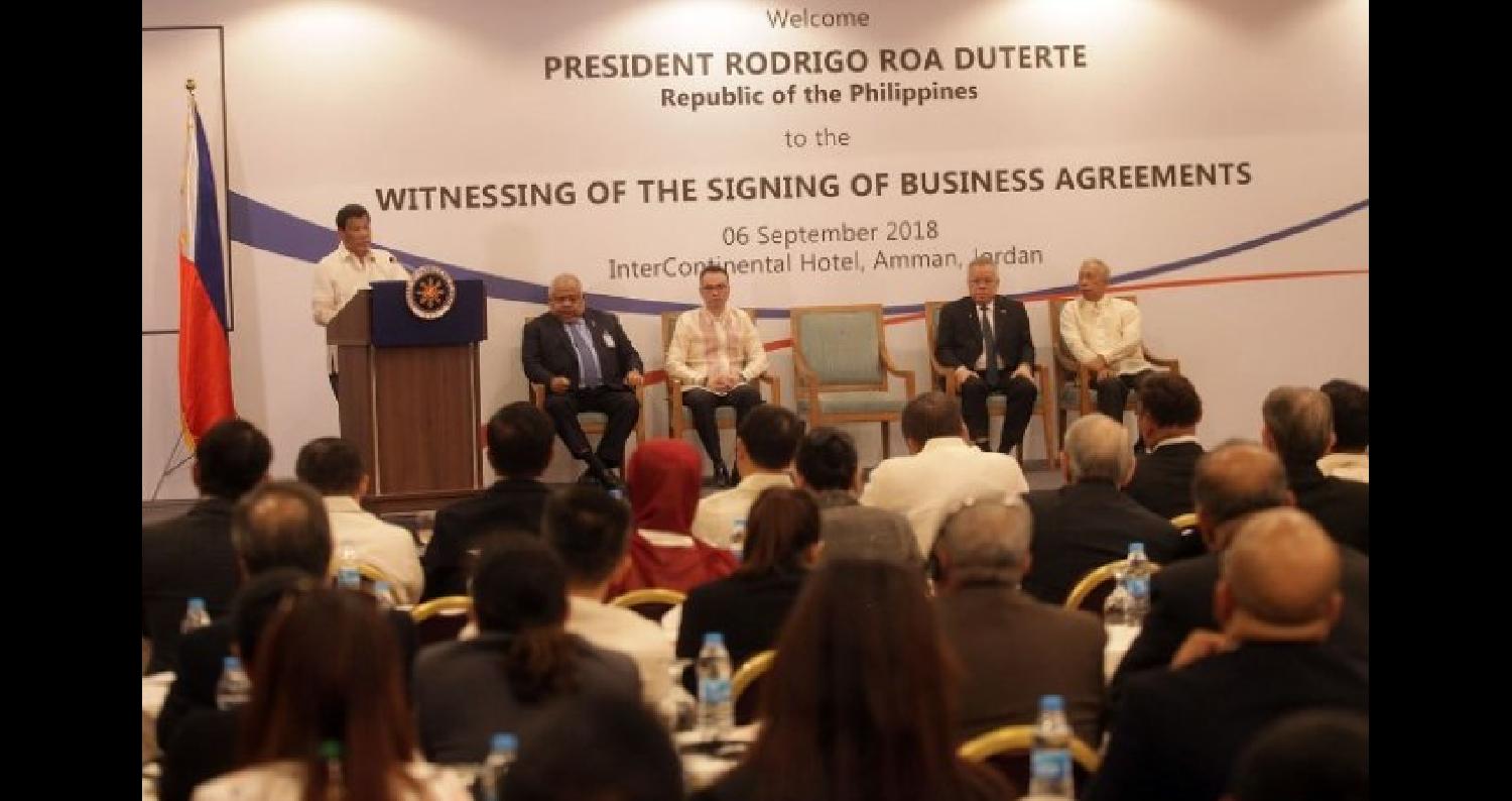 الرئيس الفلبيني يدعو إلى تعزيز التعاون الاقتصادي مع الأردن