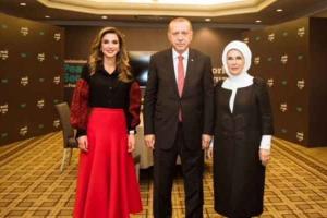 الملكة رانيا تلتقي أردوغان وعقيلته