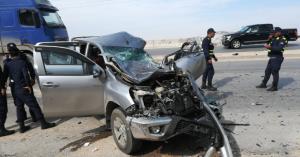 حادث مروع على طريق البحر الميت.. صور