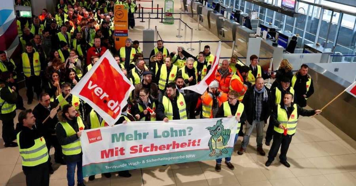 إضراب موظفي الامن في ألمانيا يثير الفوضى