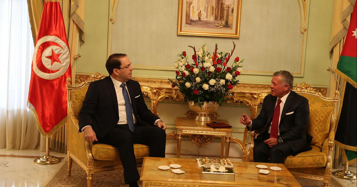 الملك يلتقي رئيس الوزراء التونسي