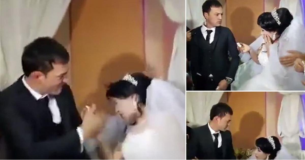 عريس يصفع عروسه خلال حفل الزفاف.. فيديو