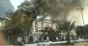 حريق هائل بالقصر الجمهوري في السودان