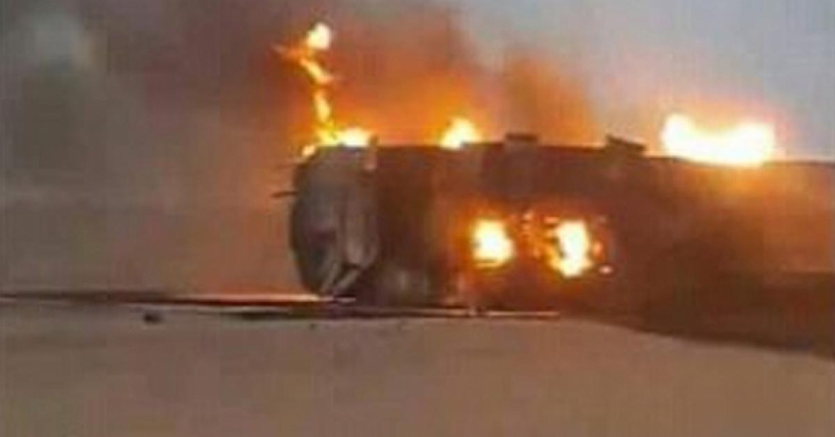 احتراق شاحنة أردنية في السعودية