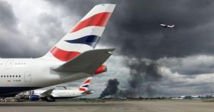 انفجار هائل يهز مطار هيثرو في لندن.. فيديو