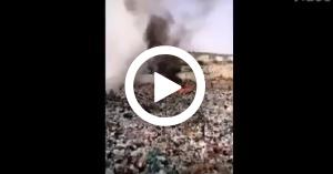 حرائق ضخمة في مكب نفايات الرصيفة (فيديو)