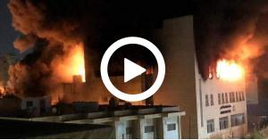 حريق مصنع في ماركا الشمالية.. فيديو وصور