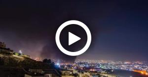الدفاع المدني يخمد حريق مصنع ماركا (فيديو وصور)