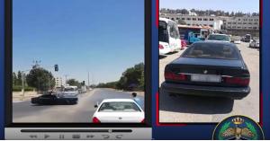 بالفيديو: الامن يضبط سائق مركبة قام بعملية تشحيط في ناعور ويحجز مركبته