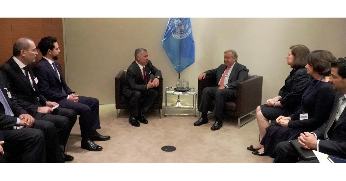 الملك يلتقي الأمين العام للأمم المتحدة في نيويورك