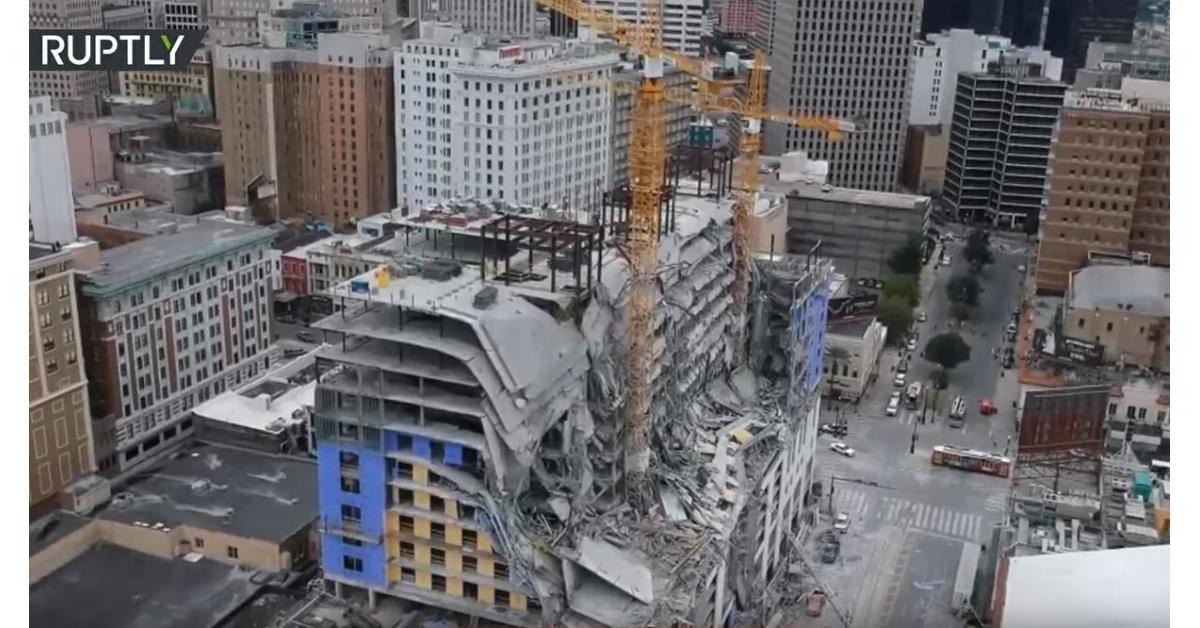 بالفيديو.. لحظة انهيار فندق في أمريكا