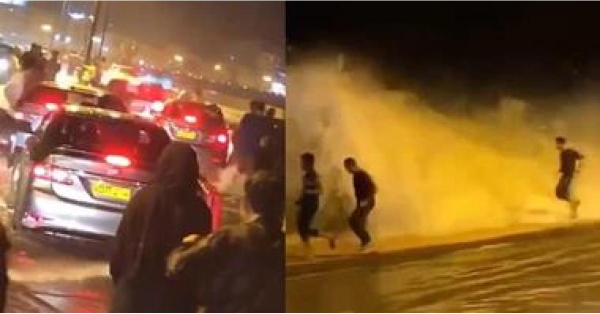 فيديو مرعب لتأثير اعصار كيار بسلطنة عمان .. الأمواج هاجمت الناس بشكلٍ مخيف