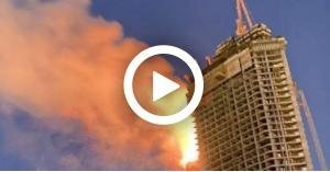 بالفيديو .. شاهد حريق برج جدة