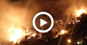 حريق ضخم في لبنان - فيديو