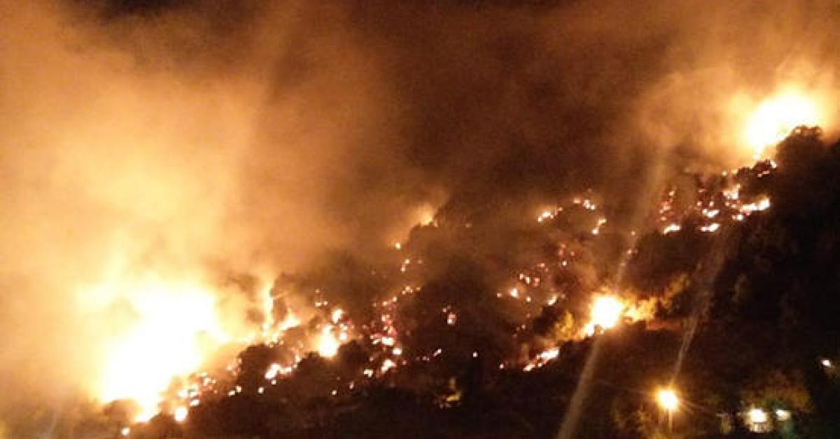 حريق ضخم في لبنان - فيديو