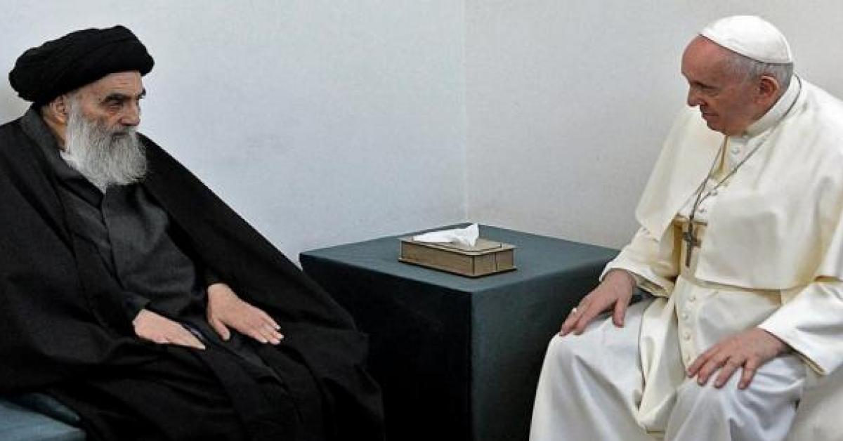 لقاء تاريخي بين البابا فرنسيس والسيستاني في النجف