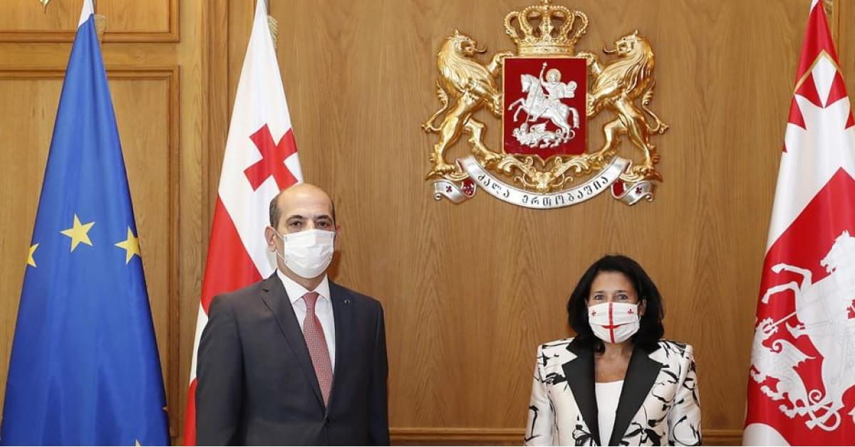 الرئيسة الجورجية تتقبل أوراق اعتماد السفير الأردني غوشة