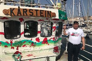 من جزيرة صقلية الايطالية حيث يستعد للمشاركة في سفن كسر الحصار عن غزة ، النائب يحيى السعود - رئيس لجنة فلسطين في البرلمان الاردني يصرح