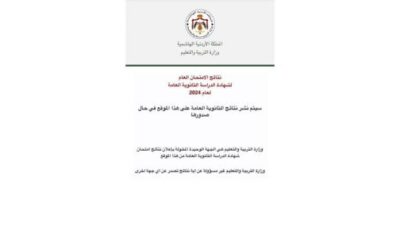 رسميا.. رابط نتائج التوجيهي