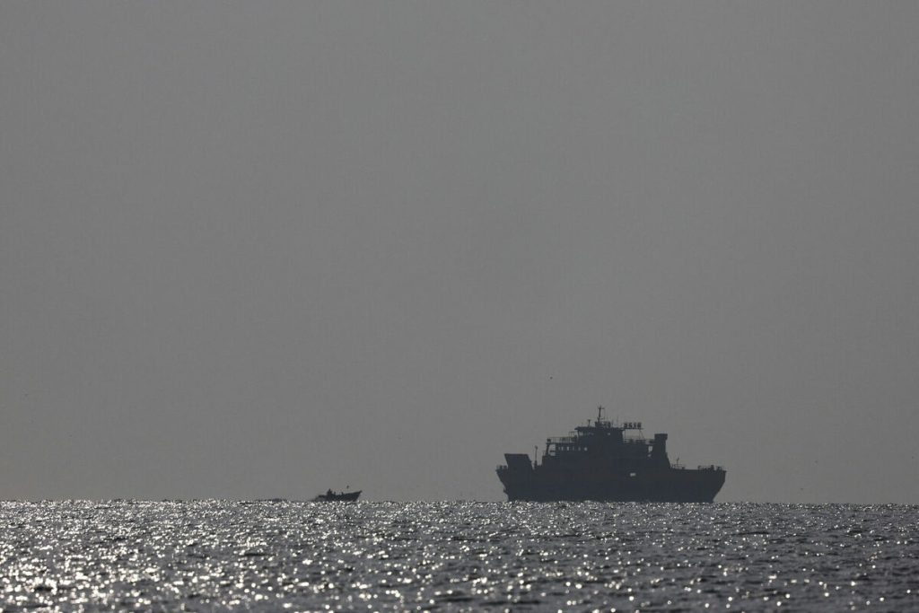 Vessels in the Strait of Hormuz near the beach of Bandar Abbas
